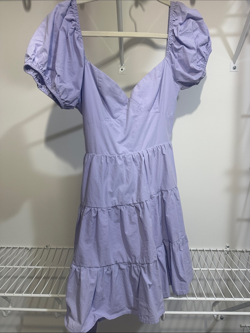 Altar'd State Lavender Puff Sleeve Mini Dress